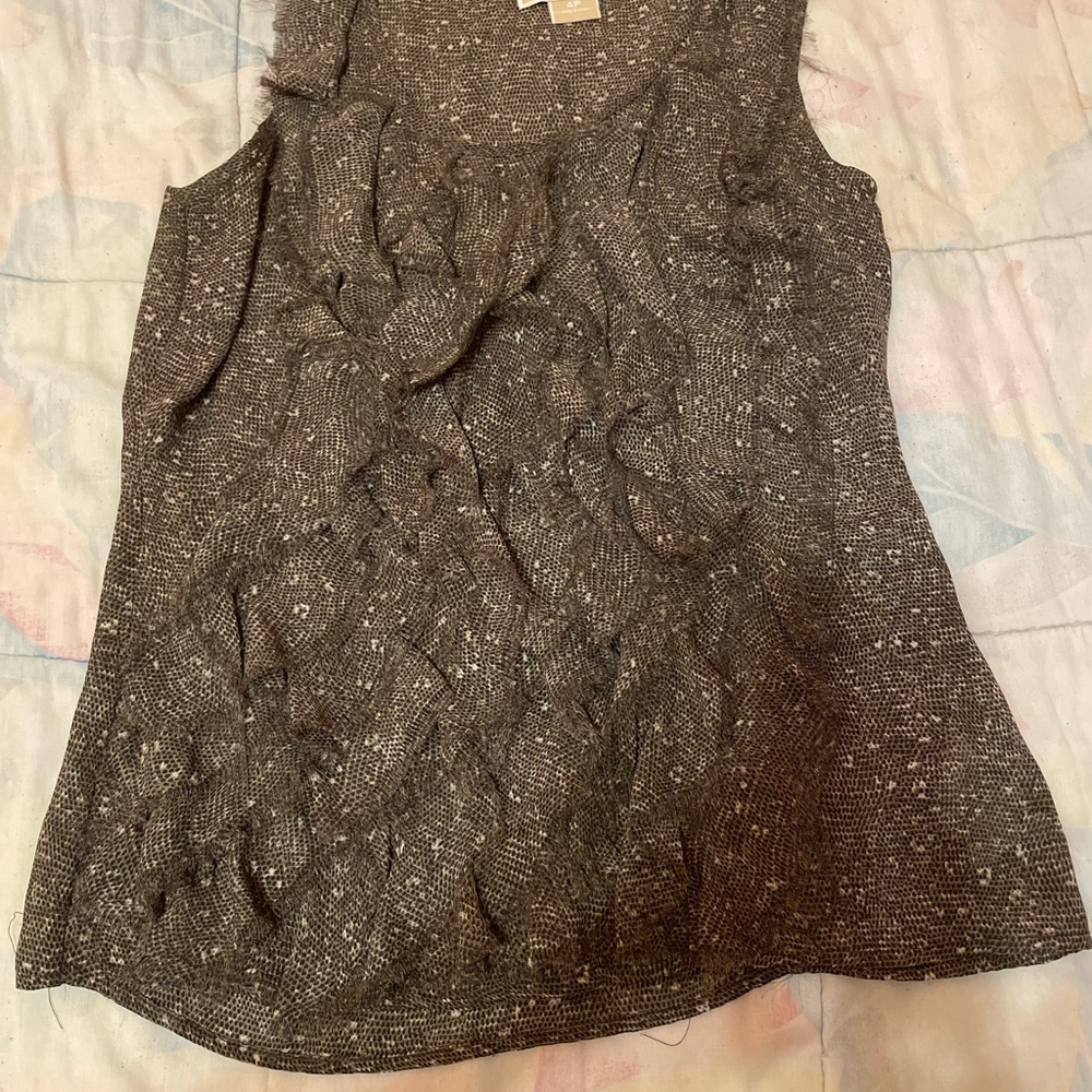 Michael Kors Brown Speckled Cable-Knit Sleeveless Tank